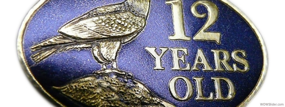 Anniversary bird embossed label