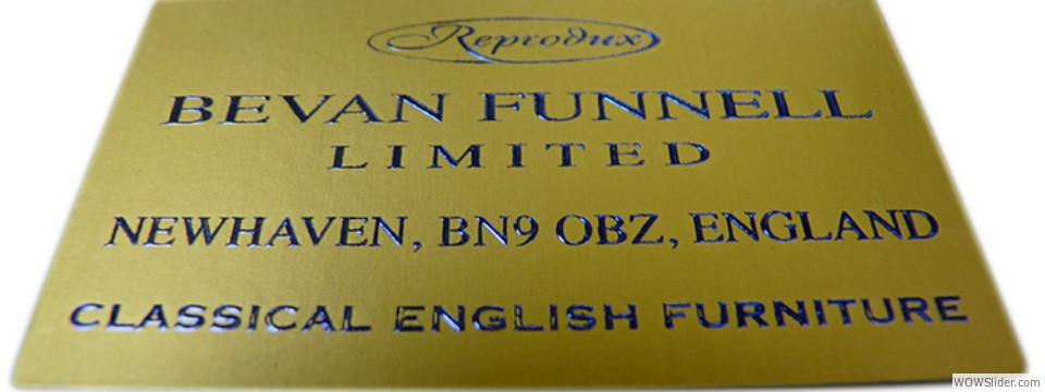 Bevan Funnell embossed label