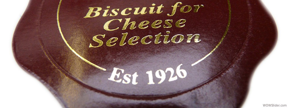 Biscuits for cheese embossed label