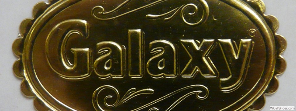 Galaxy embossed label
