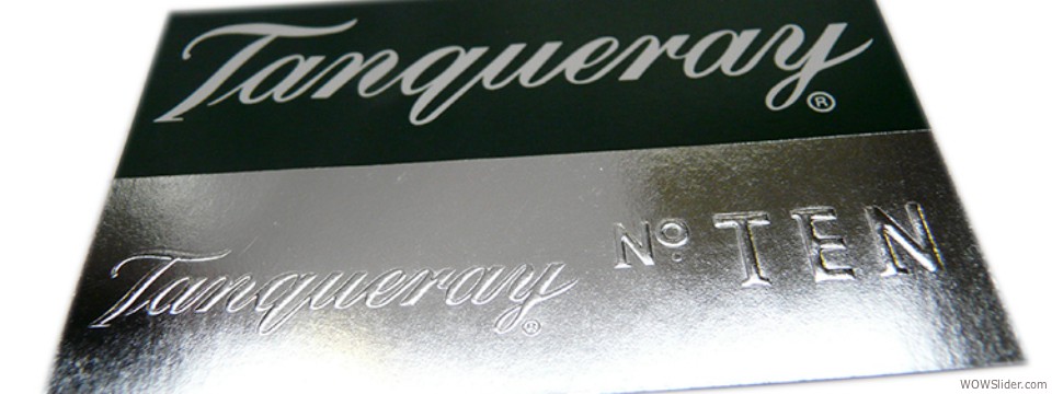 Tanqueray 2 embossed label