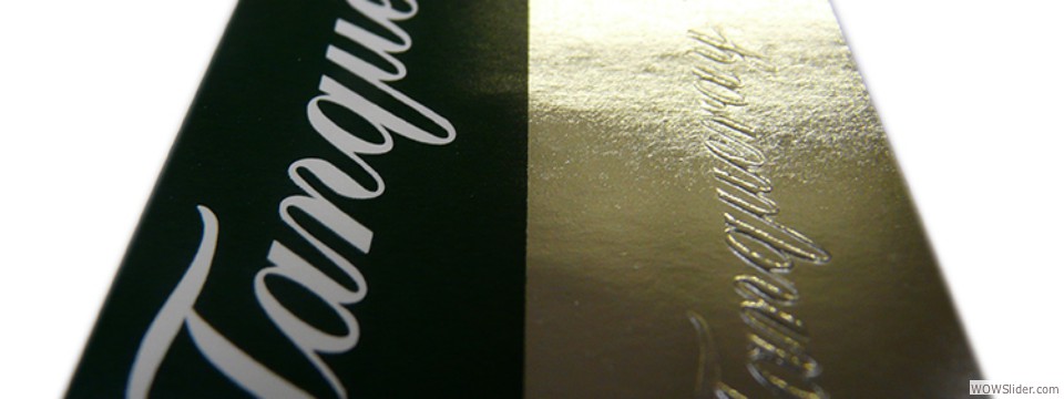 Tanquery embossed label
